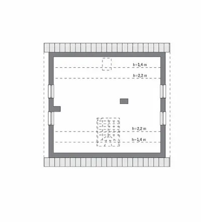 Cenny - wariant III (etap I) — rzuty kondygnacji 2 (odbicie lustrzane)