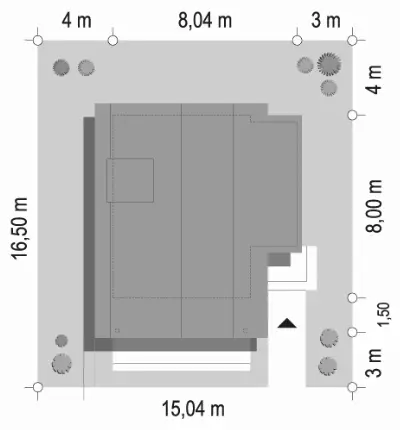 Chatka 2 — plan sytuacyjny 1 (odbicie lustrzane)