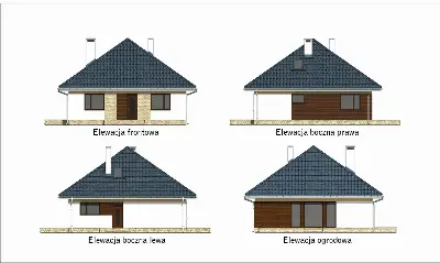 Cichy zagajnik - wariant I — elewacje 1 (odbicie lustrzane)