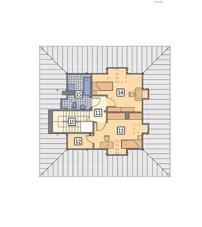 Cichy zagajnik — rzuty kondygnacji 2 (odbicie lustrzane)