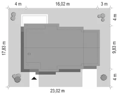 Cypisek 3 — plan sytuacyjny 1 (odbicie lustrzane)