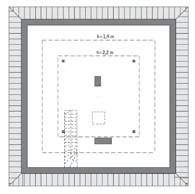 Czterolistna koniczyna - wariant X — rzuty kondygnacji 2 (odbicie lustrzane)