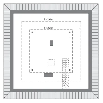 Czterolistna koniczyna - wariant X — rzuty kondygnacji 2