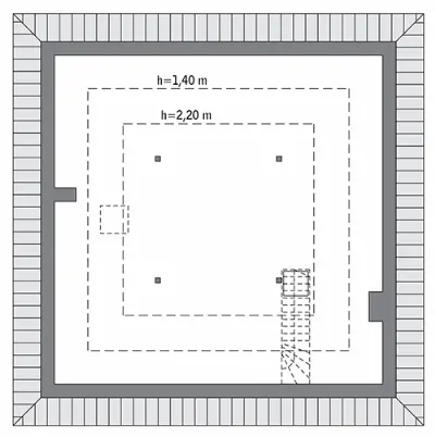 Czterolistna koniczyna - wariant XIV — rzuty kondygnacji 2 (odbicie lustrzane)