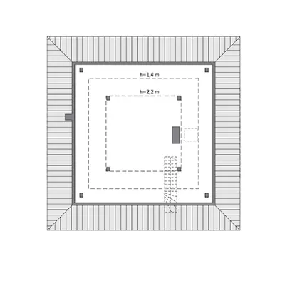 Czterolistna koniczyna - wariant XIX — rzuty kondygnacji 2 (odbicie lustrzane)
