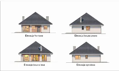 Czterolistna koniczyna - wariant XV — elewacje 1 (odbicie lustrzane)