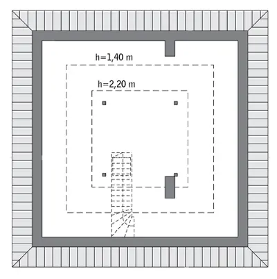 Czterolistna koniczyna — rzuty kondygnacji 2 (odbicie lustrzane)