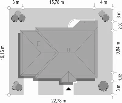 Cztery Kąty 2 — plan sytuacyjny 1 (odbicie lustrzane)
