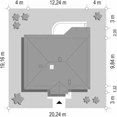 Cztery Kąty 4 — plan sytuacyjny 1 (odbicie lustrzane)