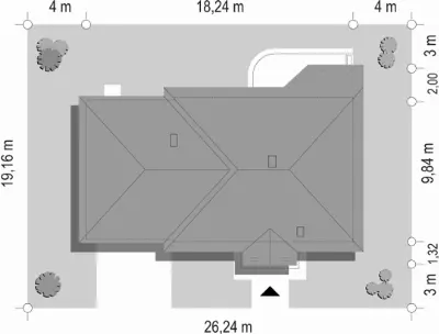 Cztery Kąty — plan sytuacyjny 1 (odbicie lustrzane)