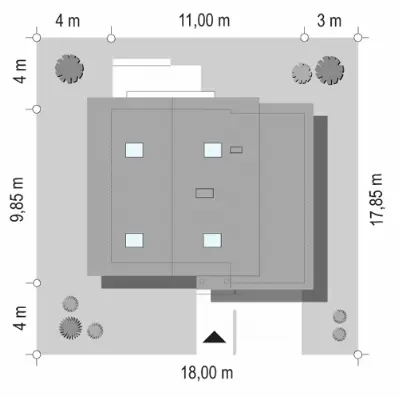 D03 z garażem — plan sytuacyjny 1