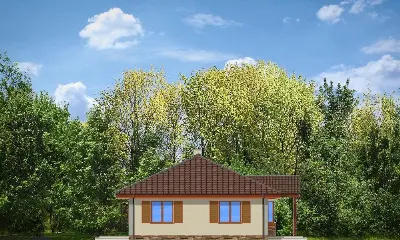 D05 z garażem — elewacje 3 (odbicie lustrzane)
