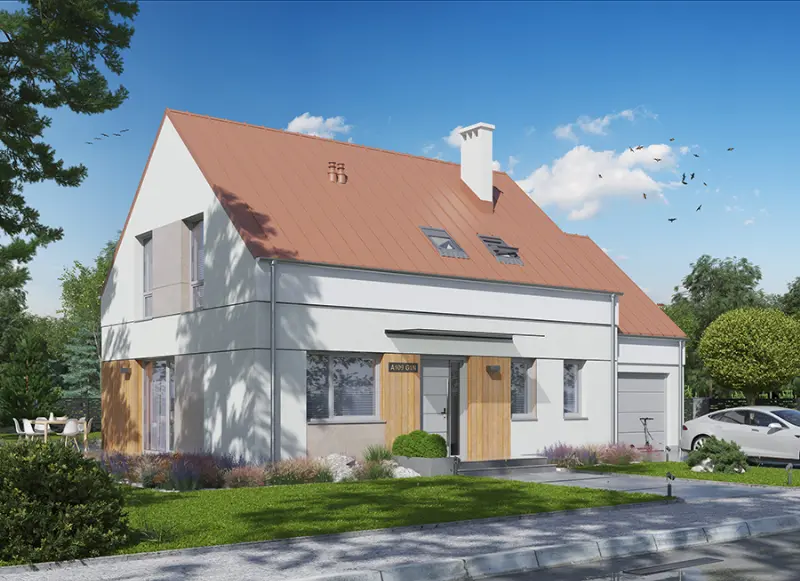 Projekt domu Dla każdego G1N — wizualizacja