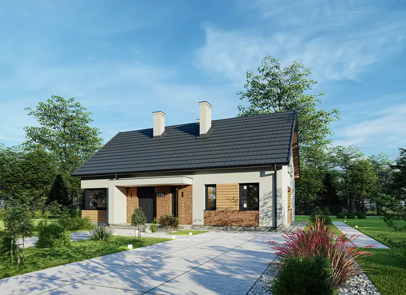 Projekt domu Dla rodziny A pa — wizualizacja