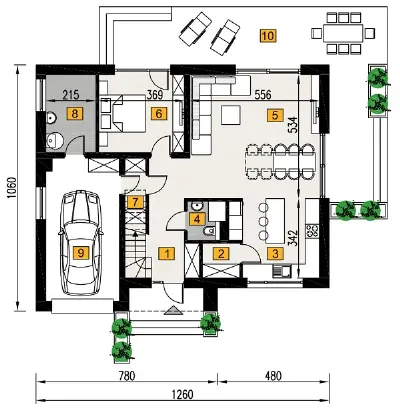 Dobra rada G1 — rzuty kondygnacji 1 (odbicie lustrzane)