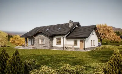 Dom na górce — wizualizacje 3 (odbicie lustrzane)