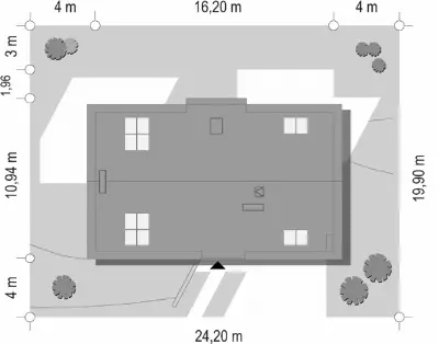 Dom na Górce — plan sytuacyjny 1