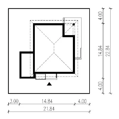 Dom na lata G1 — plan sytuacyjny 1 (odbicie lustrzane)