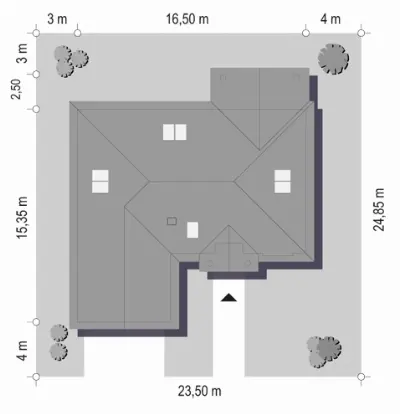 Dom na Parkowej 6 — plan sytuacyjny 1