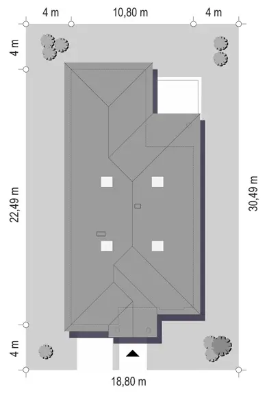 Dom na Parkowej 7 A — plan sytuacyjny 1