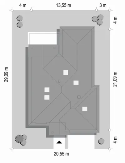 Dom na Parkowej 7 C — plan sytuacyjny 1 (odbicie lustrzane)