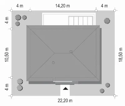 Dom na Praktycznej 3 — plan sytuacyjny 1