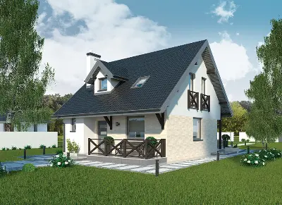 Dom na rozstaju — wizualizacje 2 (odbicie lustrzane)