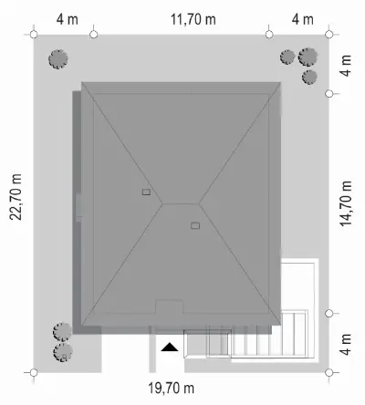 Dom na Słonecznej 2 — plan sytuacyjny 1 (odbicie lustrzane)