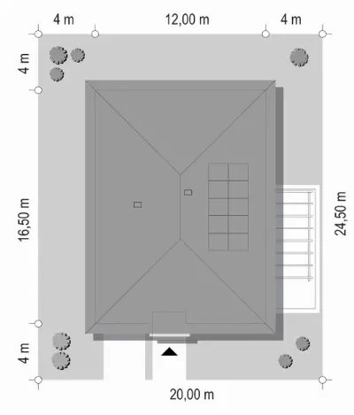Dom na Wygodnej — plan sytuacyjny 1