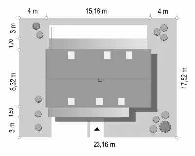 Dom na Zgrabnej 5 — plan sytuacyjny 1