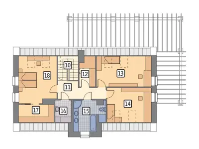 Dom nad jeziorem — rzuty kondygnacji 2