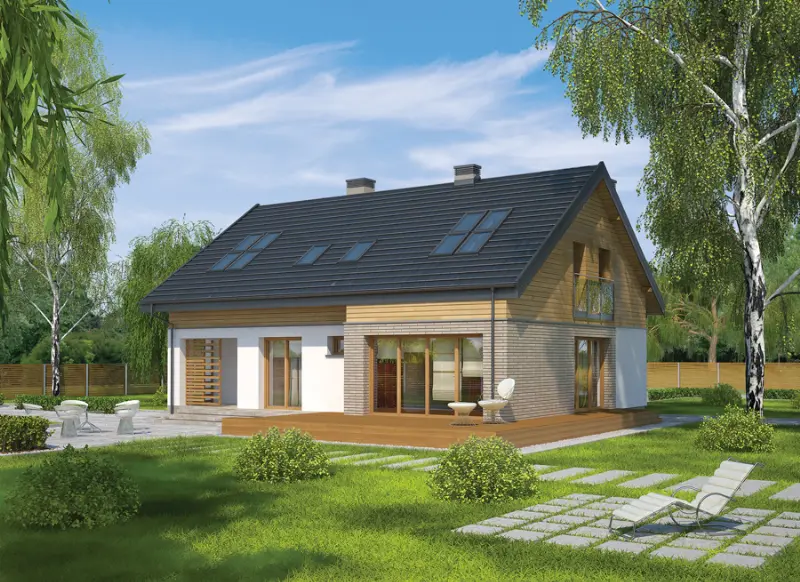 Projekt domu Dom nad zatoką - wariant I — wizualizacja