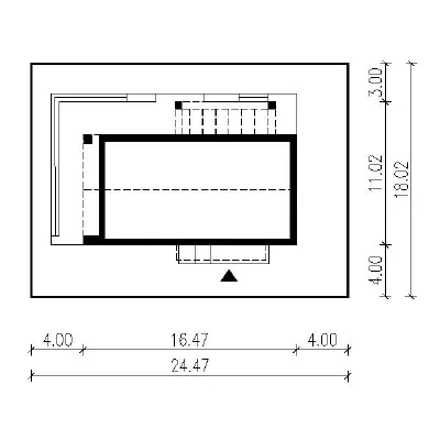 Dom z klimatem - wariant I (z wentylacją mechaniczną i rekuperacją) — plan sytuacyjny 1 (odbicie lustrzane)