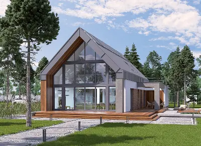 Dom z klimatem - wariant III (aranżacja 1) (z wentylacją mechaniczną i rekuperacją) — wizualizacje 1