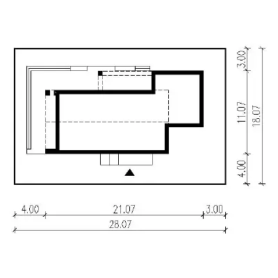 Dom z klimatem - wariant III (z wentylacją mechaniczną i rekuperacją) — plan sytuacyjny 1 (odbicie lustrzane)