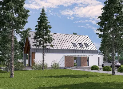 Dom z klimatem - wariant III (z wentylacją mechaniczną i rekuperacją) — wizualizacje 1 (odbicie lustrzane)