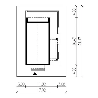 Dom z klimatem - wariant IV (z wentylacją mechaniczną i rekuperacją) — plan sytuacyjny 1 (odbicie lustrzane)