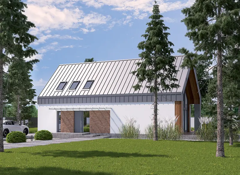 Projekt domu Dom z klimatem (z wentylacją mechaniczną i rekuperacją) — wizualizacja