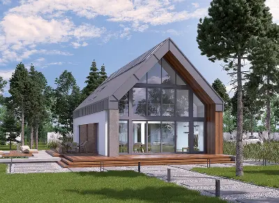 Dom z klimatem (z wentylacją mechaniczną i rekuperacją) — wizualizacje 2 (odbicie lustrzane)