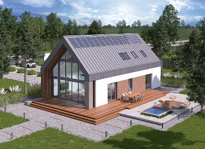 Dom z klimatem (z wentylacją mechaniczną i rekuperacją) — wizualizacje 2