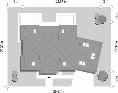 Dom z Kolumnami — plan sytuacyjny 1 (odbicie lustrzane)