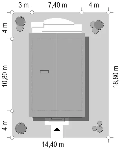 Dom z Piętrem — plan sytuacyjny 1