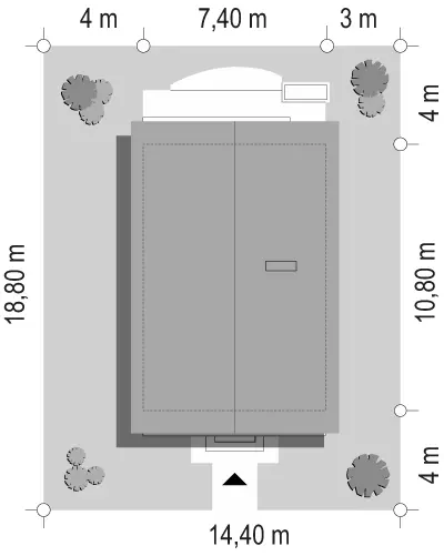 Dom z Piętrem — plan sytuacyjny 1 (odbicie lustrzane)