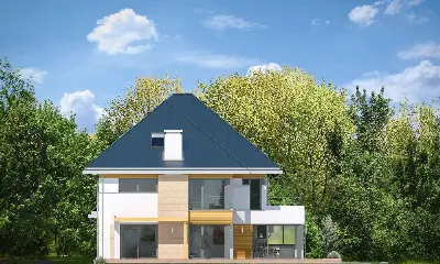 Dom z Widokiem 2 C — elewacje 3 (odbicie lustrzane)