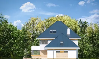Dom z Widokiem 2 C — elewacje 4 (odbicie lustrzane)