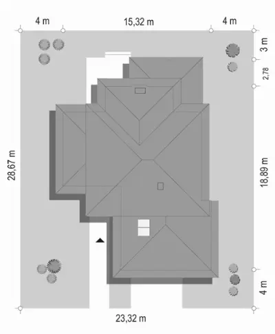 Dom z Widokiem 3 F — plan sytuacyjny 1 (odbicie lustrzane)