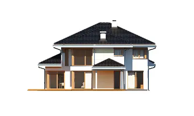 Dom z Widokiem 3 wariant C — elewacje 3 (odbicie lustrzane)