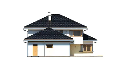 Dom z Widokiem 3 wariant C — elewacje 4 (odbicie lustrzane)