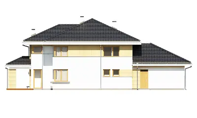 Dom z Widokiem 3 wariant G — elewacje 2 (odbicie lustrzane)