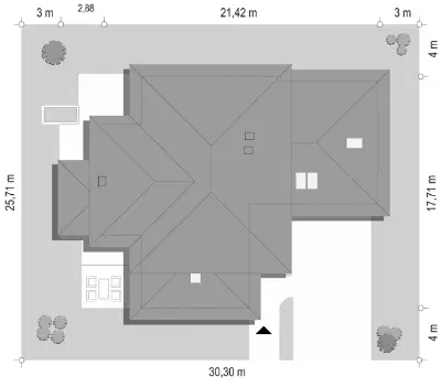 Dom z Widokiem 4 — plan sytuacyjny 1 (odbicie lustrzane)